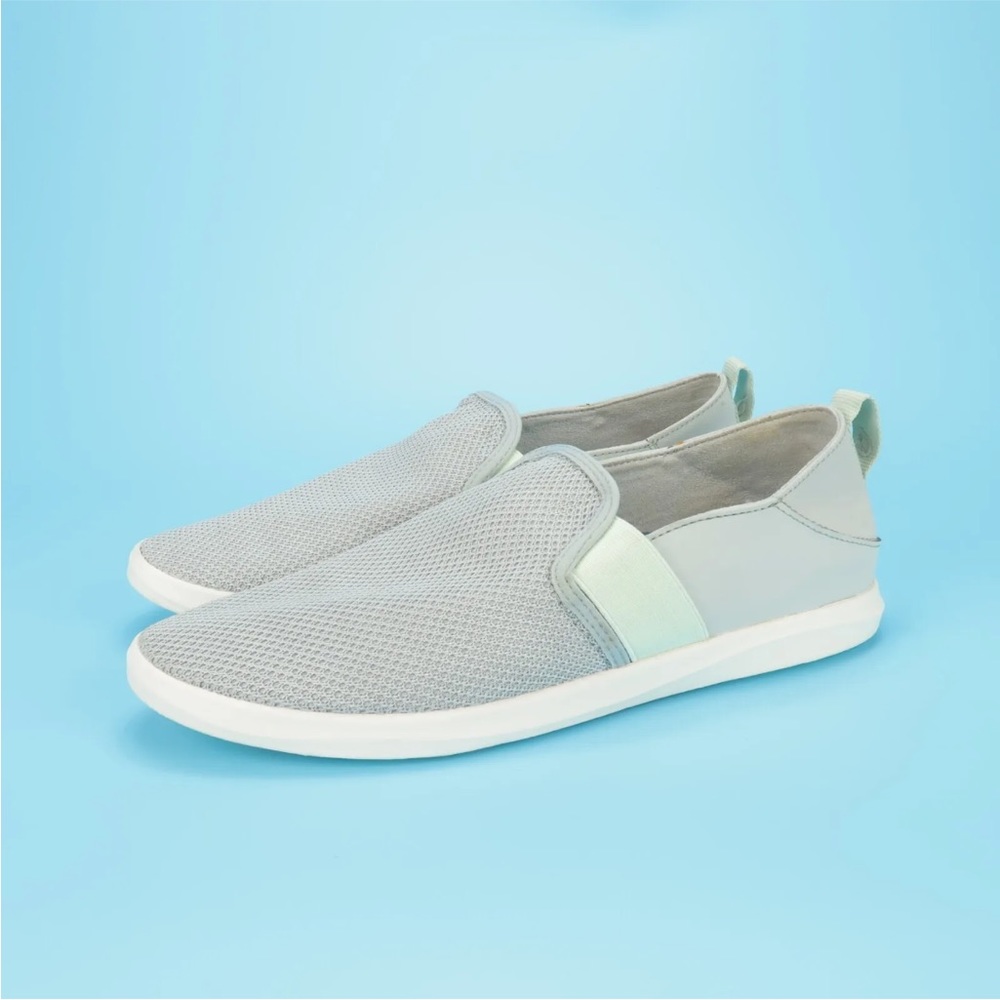 OluKai Hale'iwa Womens Size 10 Gray Round Toe Slip On Mesh Loafers Shoes